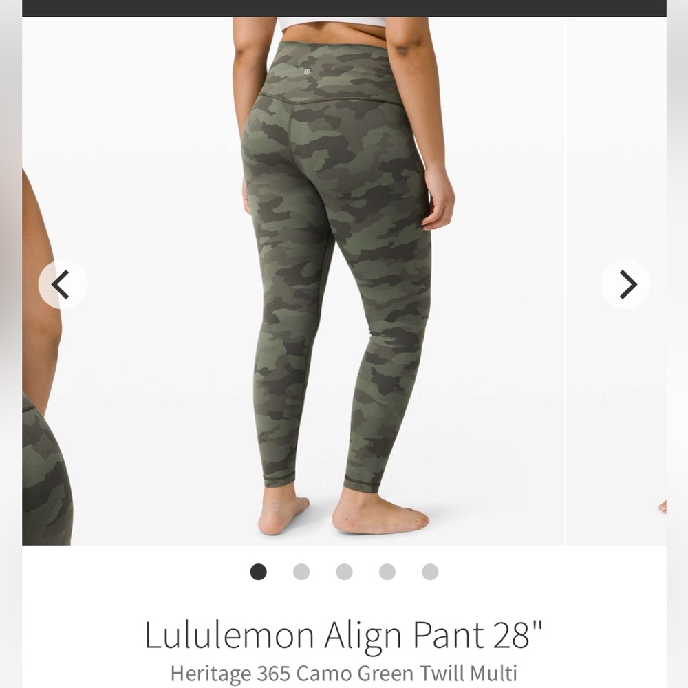 Lululemon Align Pant 28” Green Camo